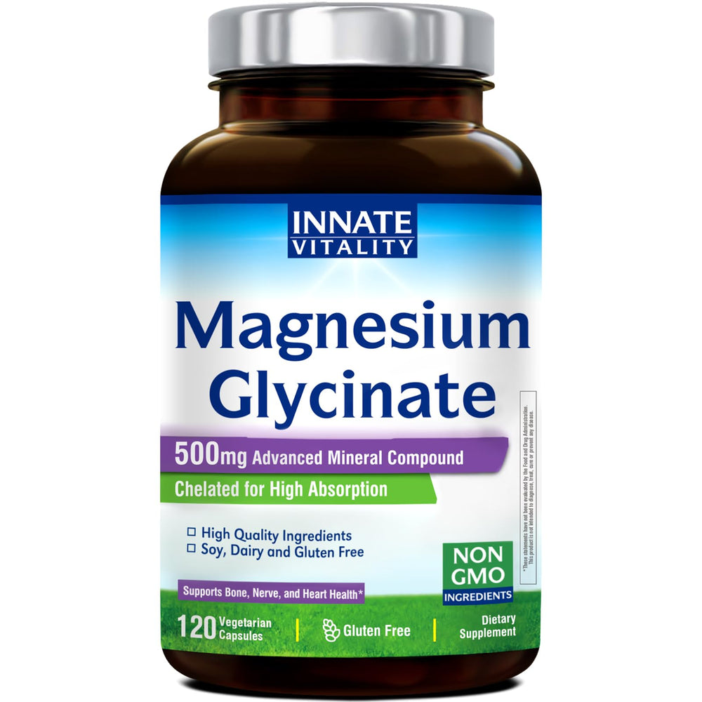 Innate Vitality Magnesium Glycinate 500mg bottle hero image