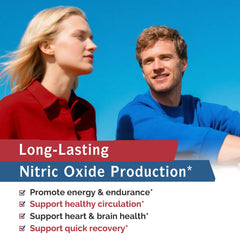 Innate Vitality NO capsules close-up shows easy-to-swallow form aiding workout-ready blood flow.