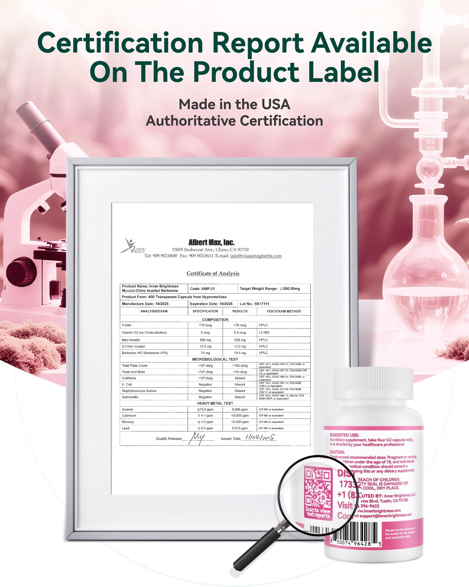 Inner Brightness bottle with journal conveying daily routine support and consistency
