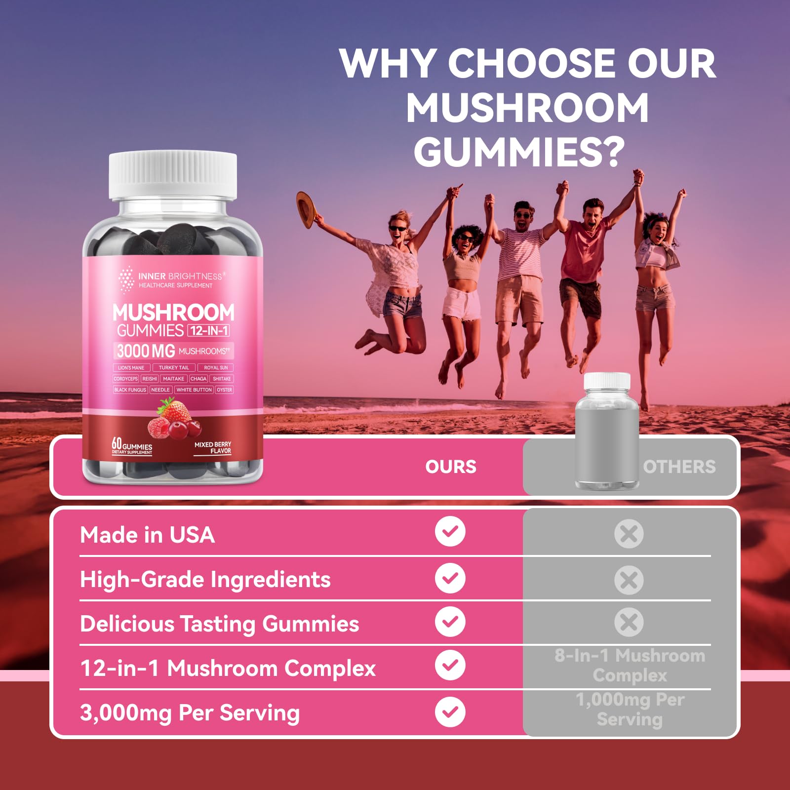 Bottle label highlighting 3000mg per serving