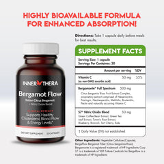 Innerthera Bergamot Flow bottle pour shows convenient circulation support before meals.