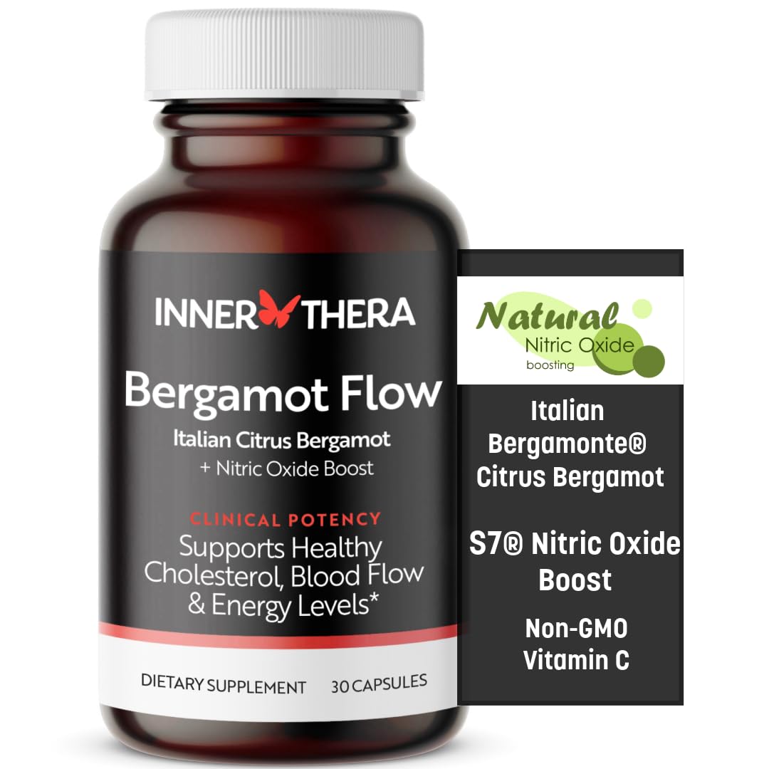 Innerthera Bergamot Flow bottle promotes cardiovascular wellness for daily use.
