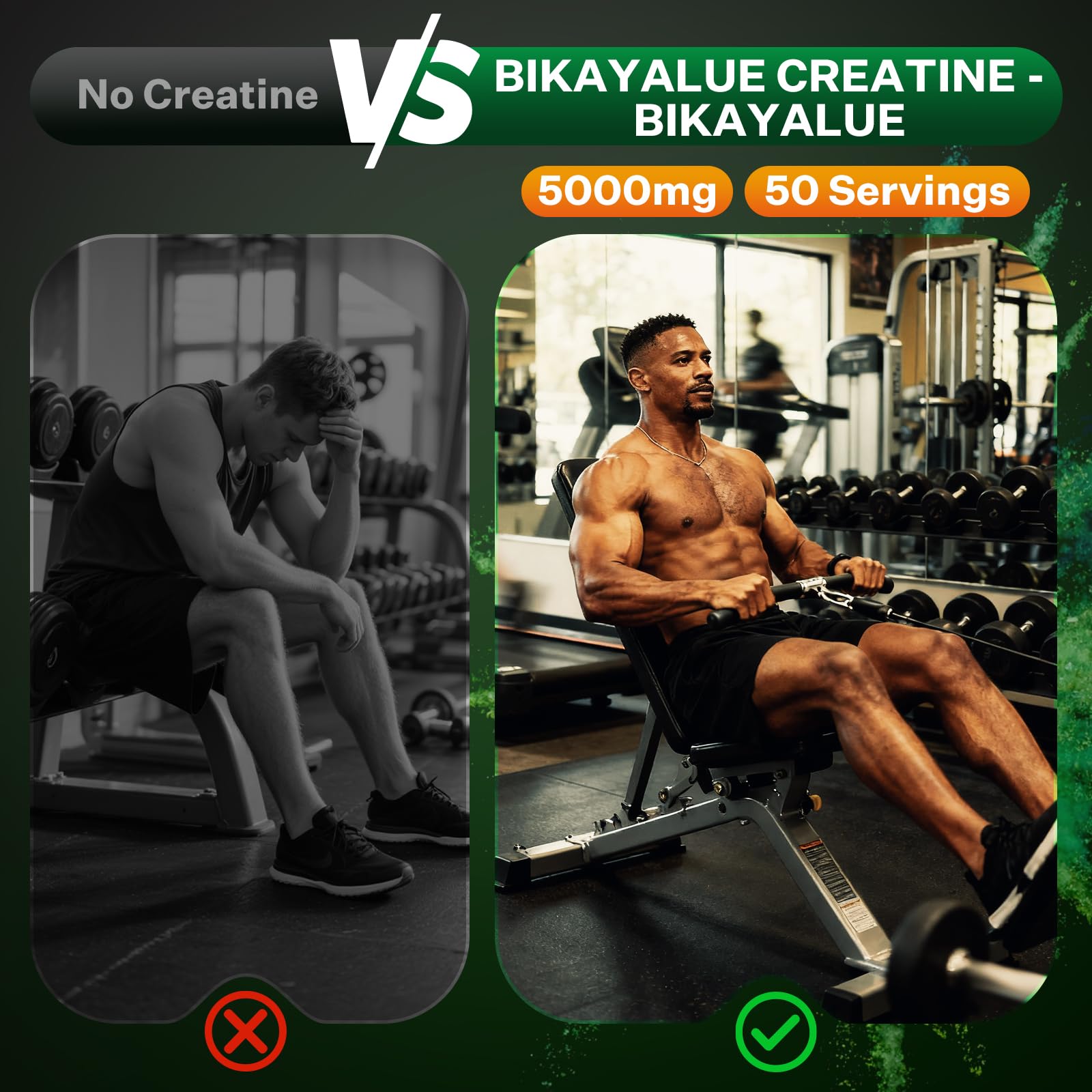 Athlete using creatine capsules during training