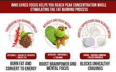 Packaging and branding of Inno Shred Focus Day Time Fat Burner