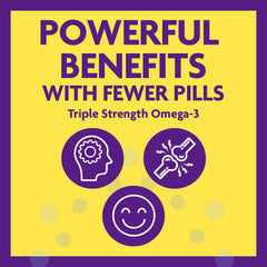 Burpless omega-3 softgels spilling from bottle