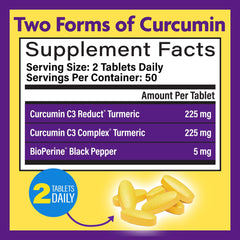 Supplement facts panel on InnovixLabs Turmeric bottle