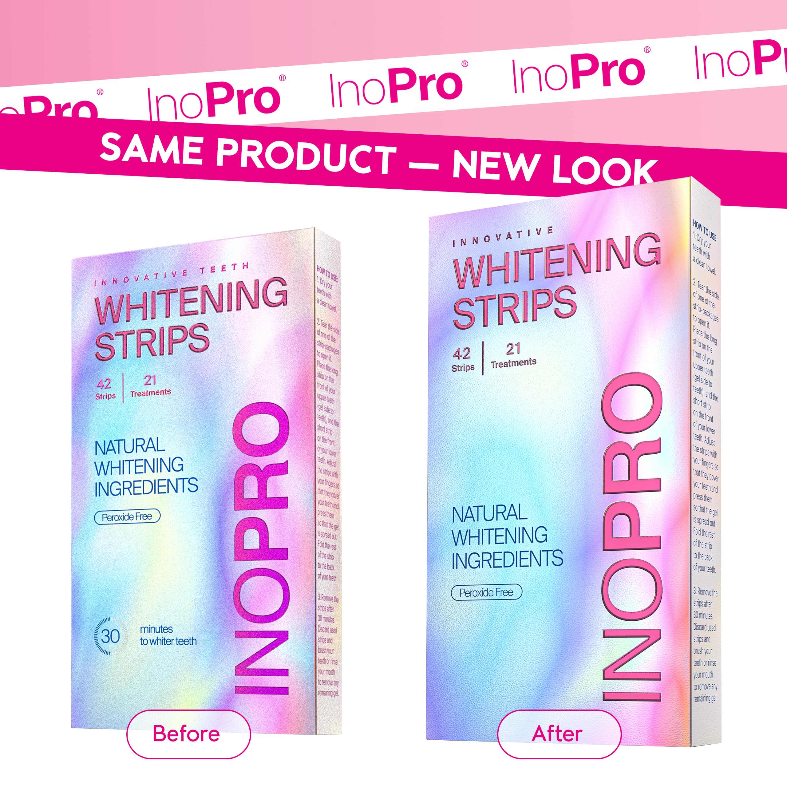 Open kit with 42 whitening strips and shade guide