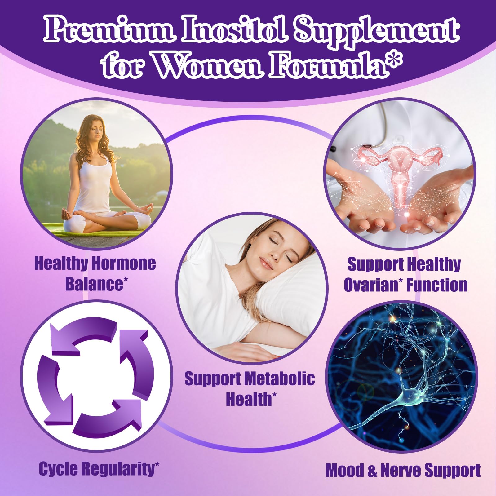 Concept image of hormonal balance and healthy cycle for women