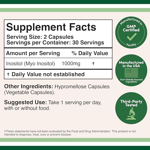 Veggie capsules containing Inositol powder