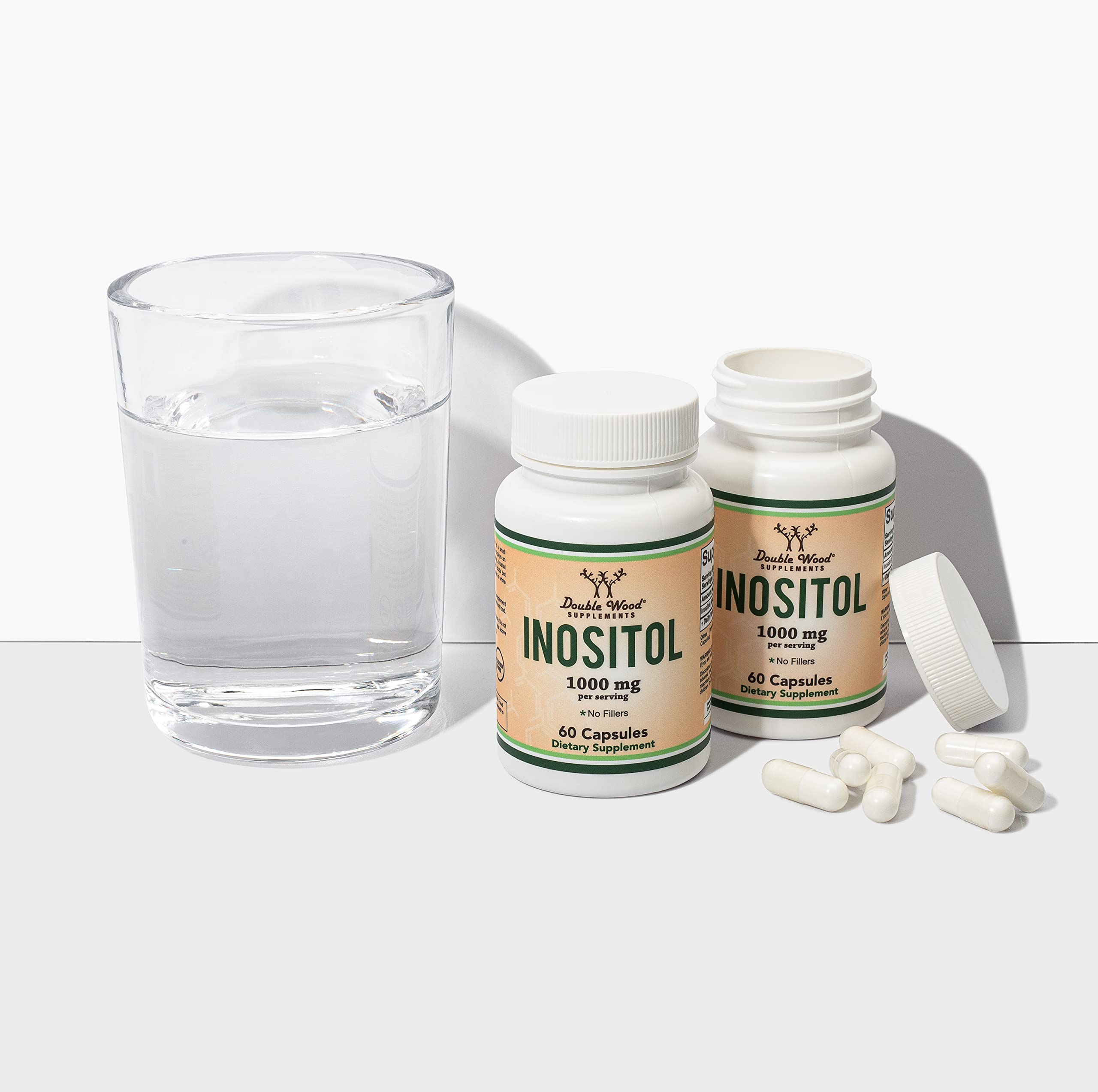 Back view of Inositol capsule bottle with packaging