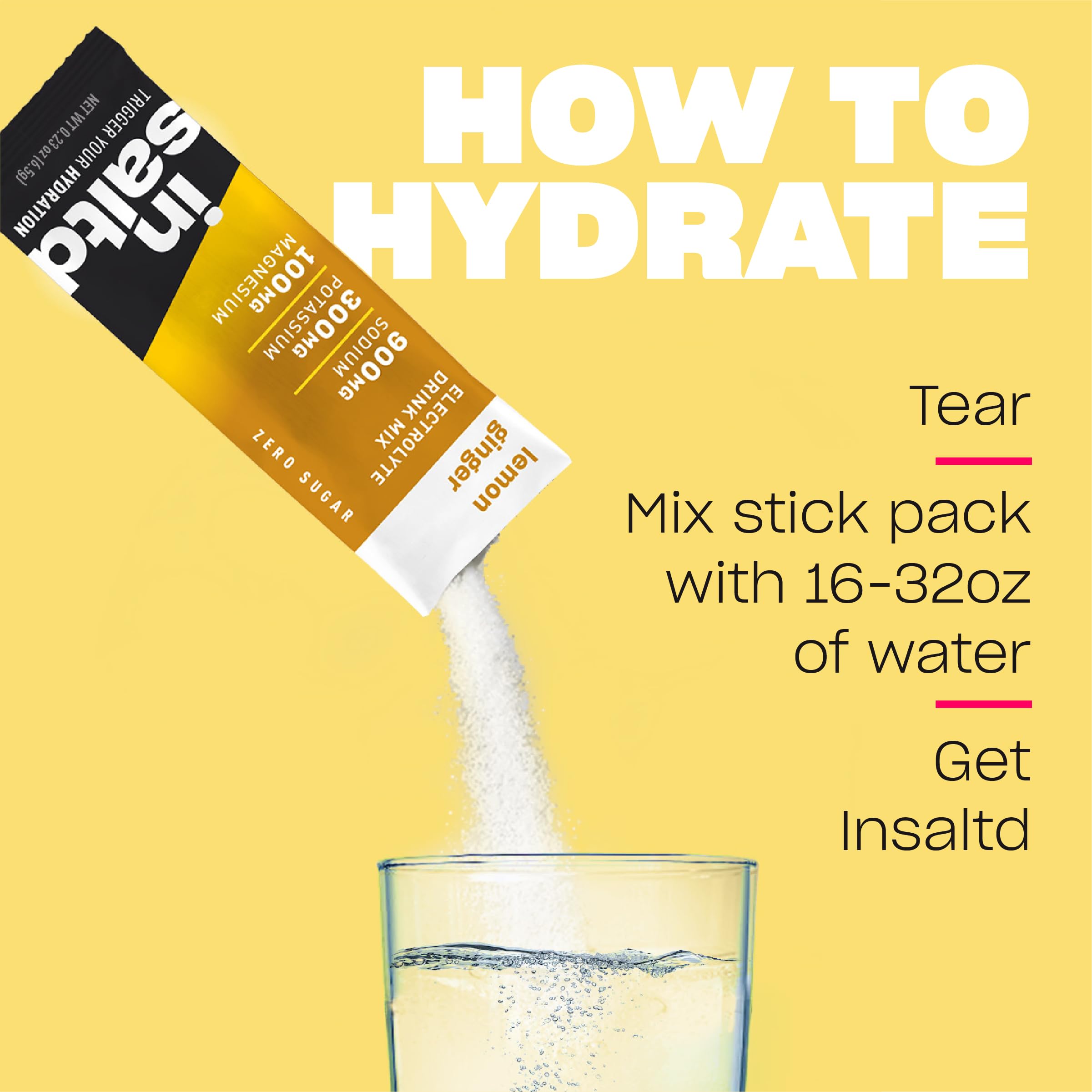 Electrolyte ratio 9:3:1 with 900mg sodium, 300mg potassium, 100mg magnesium