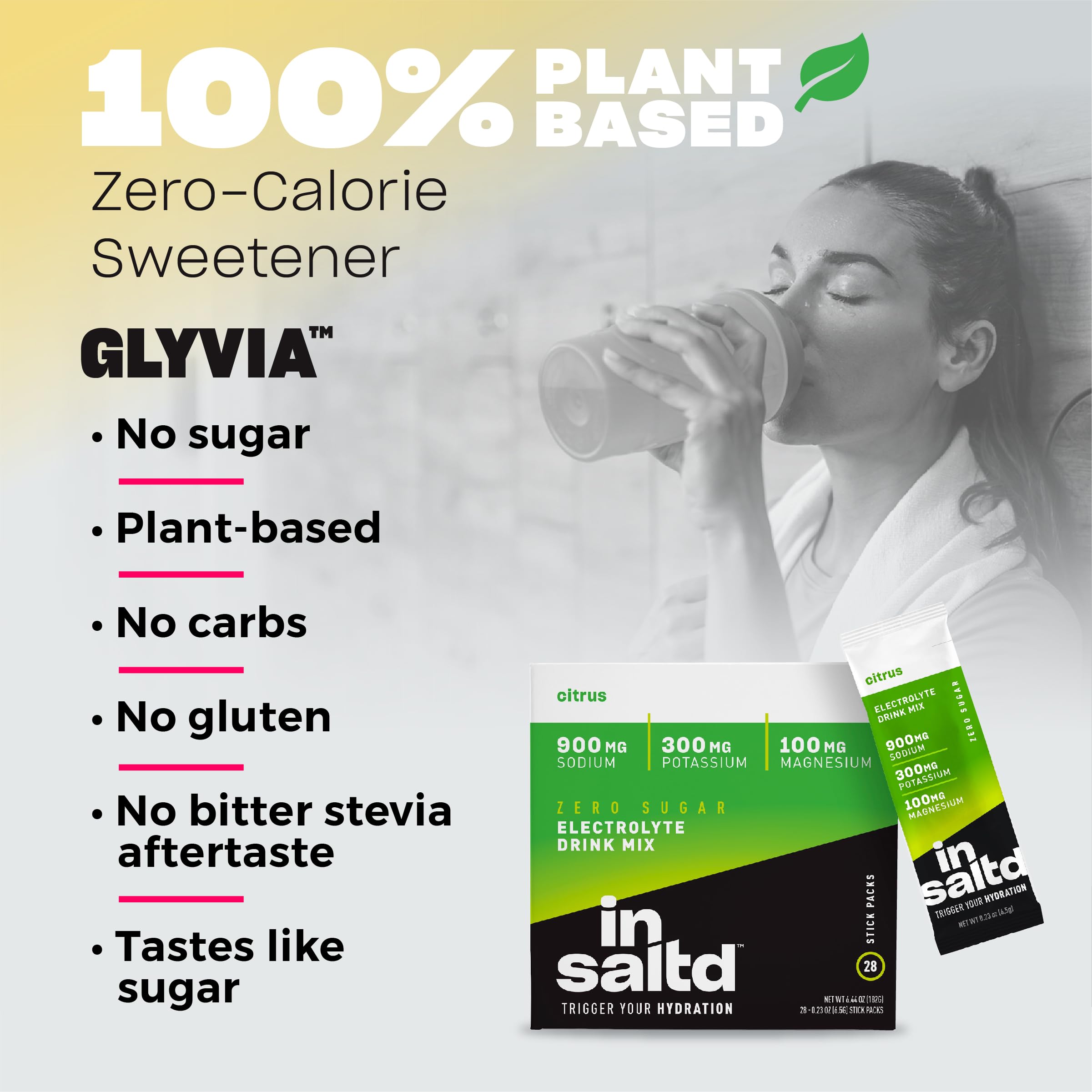 No stevia aftertaste claim for INSALTD electrolyte packets