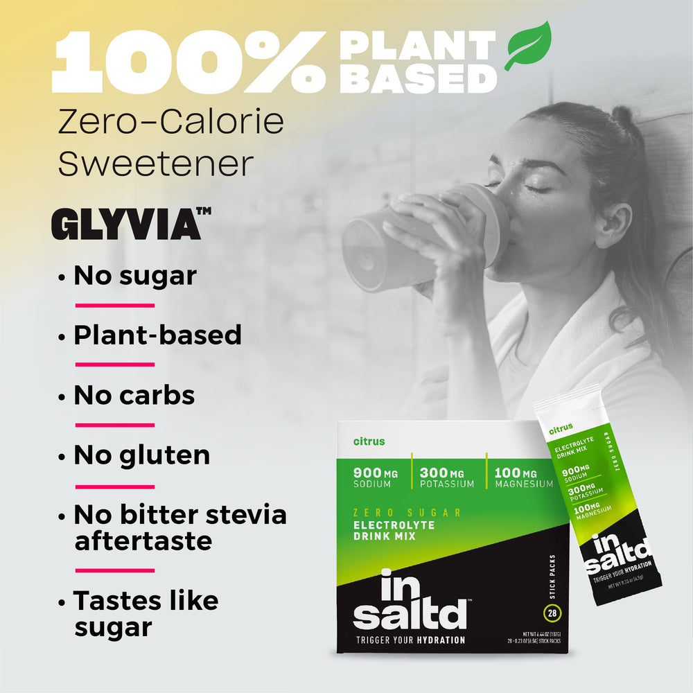 No stevia aftertaste claim for INSALTD electrolyte packets
