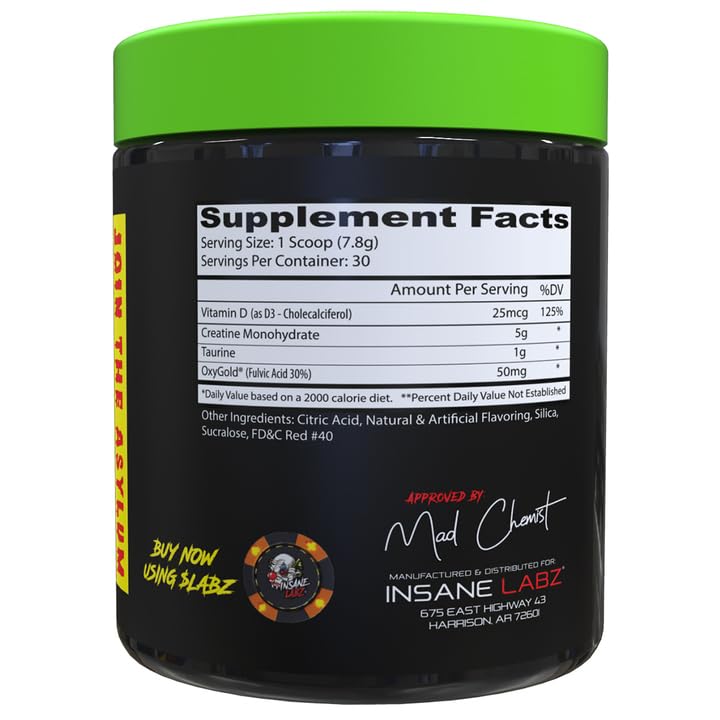 Insane Labz Creatine Craig serving scoop demonstrates easy mixing for pre or post workouts.