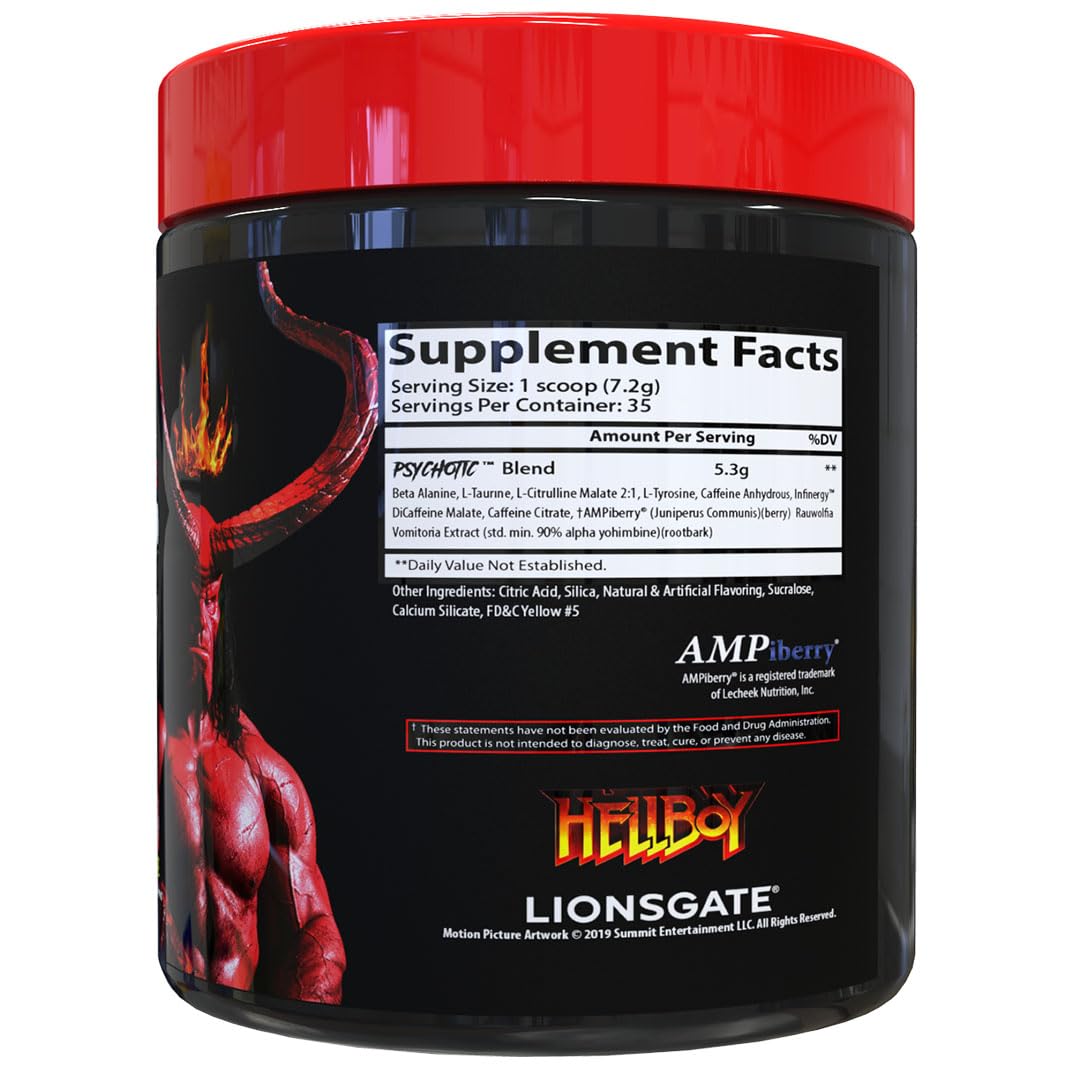 Insane Labz Hellboy Edition tub back lists endurance and pumps ingredients