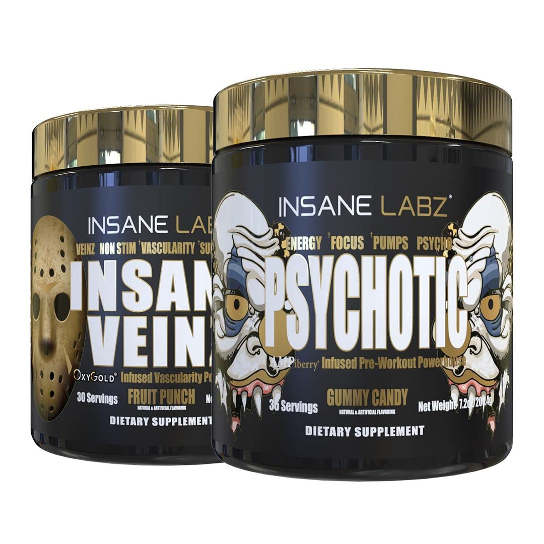 Insane Labz Psychotic Gold bottle ready for intense workouts and clean energy boost.