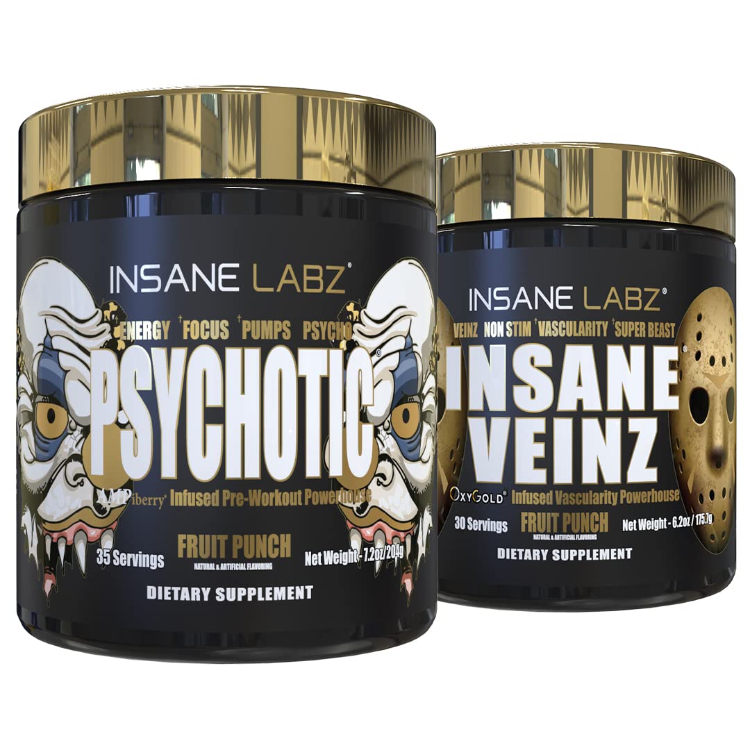 Insane Labz Psychotic Gold bottle ready for a pre-workout boost