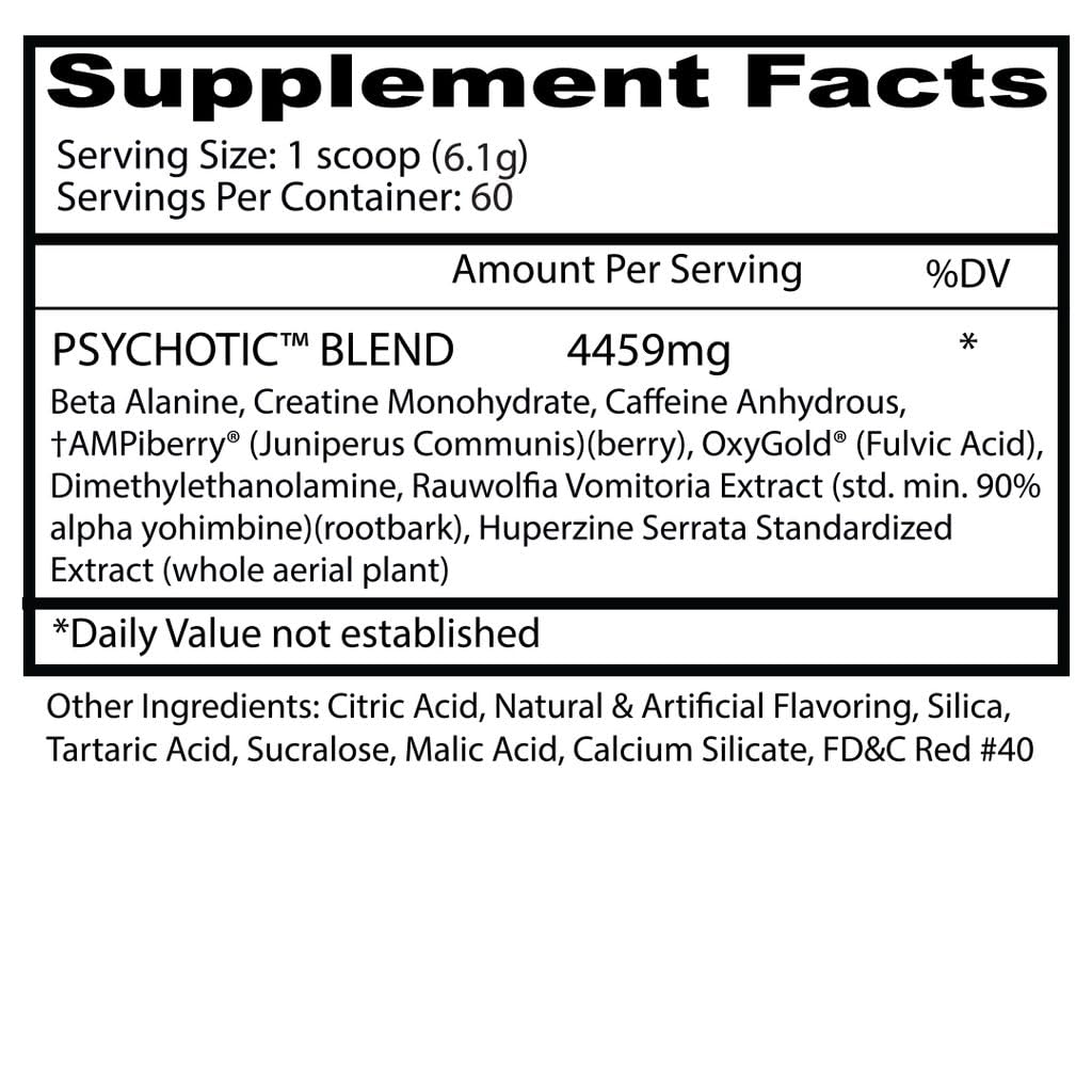 Insane Labz Psychotic mixed drink ready for a workout session