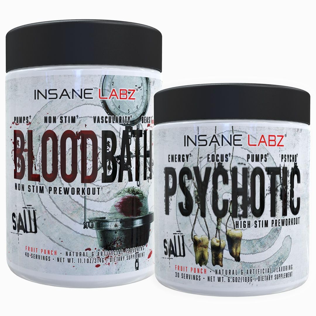Insane Labz Psychotic Saw bottle closeup highlighting energy-boosting label