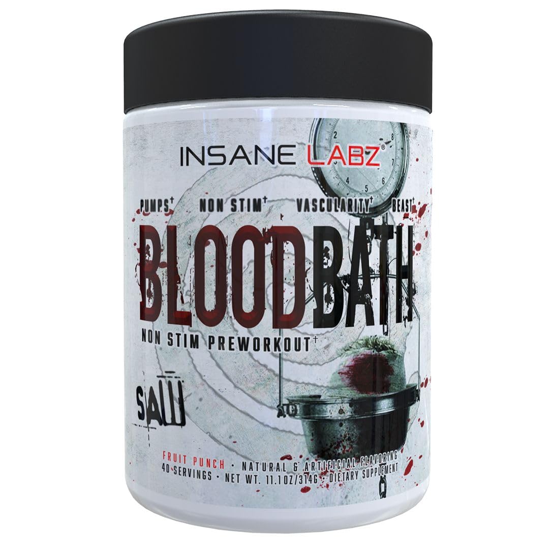 Insane Labz Saw Bloodbath Fruit Punch tub with scoop