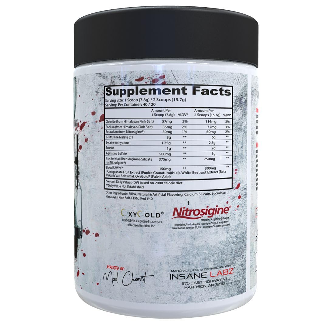 Ingredient highlights including Agmatine Sulfate, L-Citrulline Malate, and Betaine Anhydrous