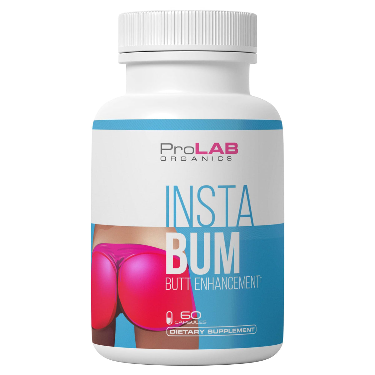 Bottle of ProLab Organics InstaBum Bum Enhancement Pills with capsules