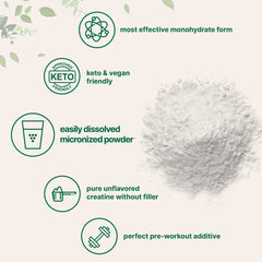 Unflavored Creatine Monohydrate powder being mixed