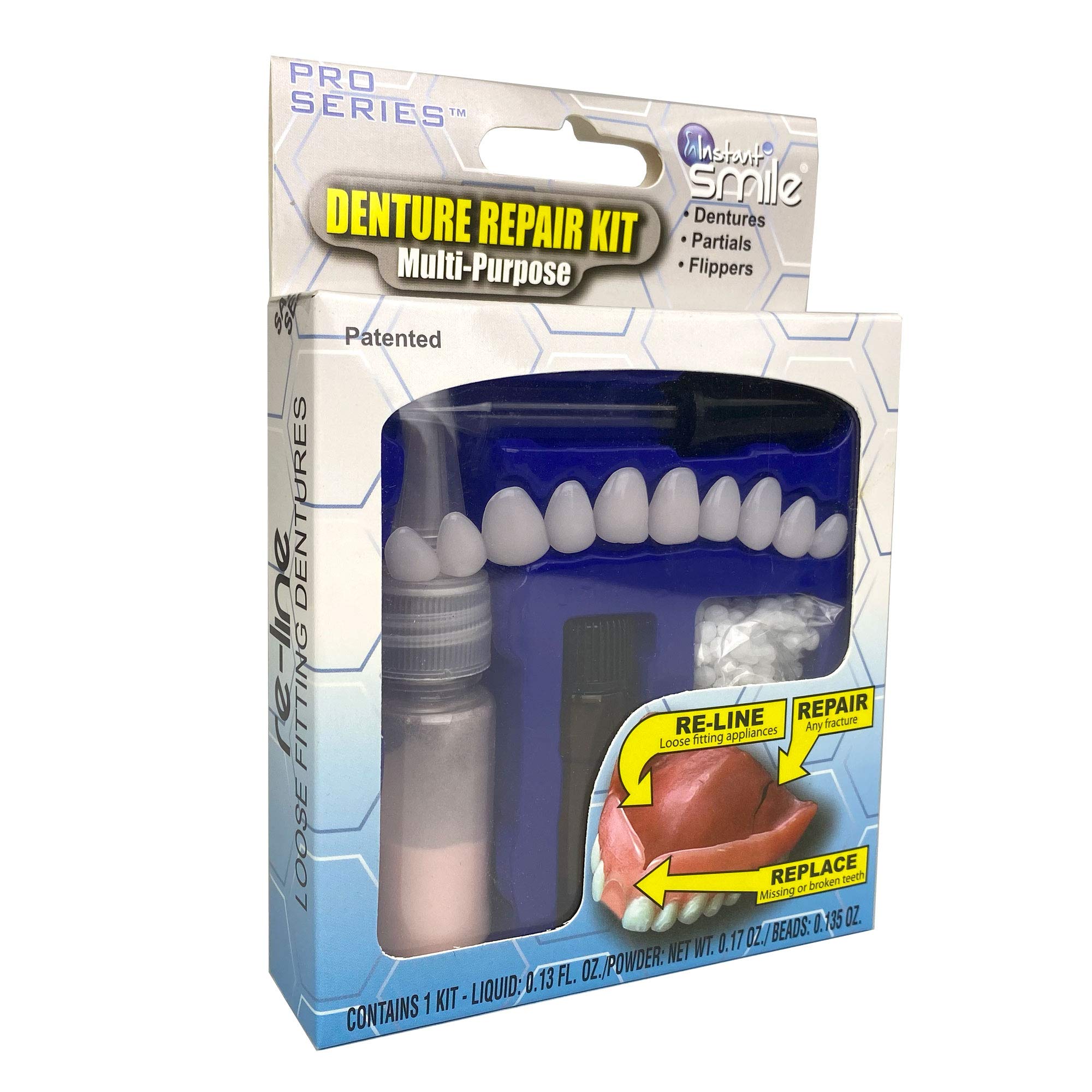 Reline and adjust dentures with the Instant Smile kit