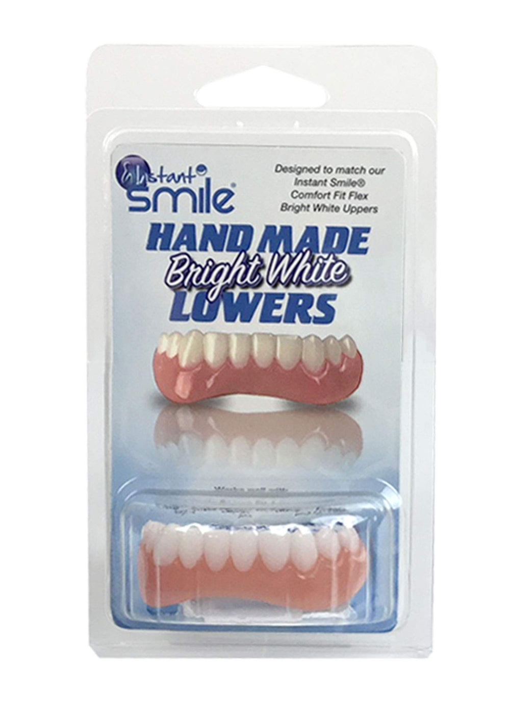 Lower veneer aligned over natural teeth - product close-up