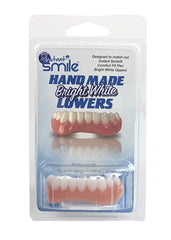Lower veneer aligned over natural teeth - product close-up