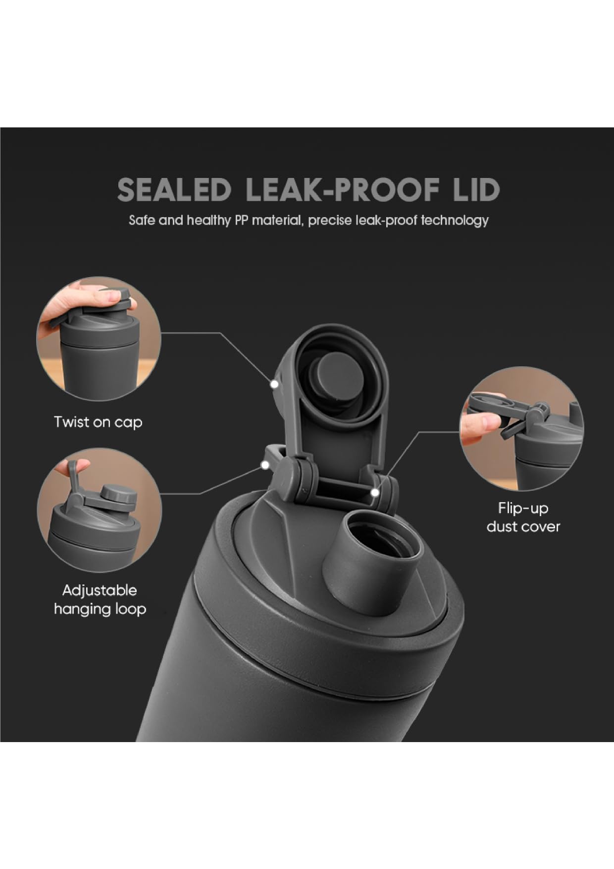 Insulated Protein Shaker Bottle black design fits gym, school, and office.