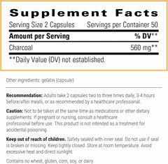 Activated Charcoal capsules for digestive health