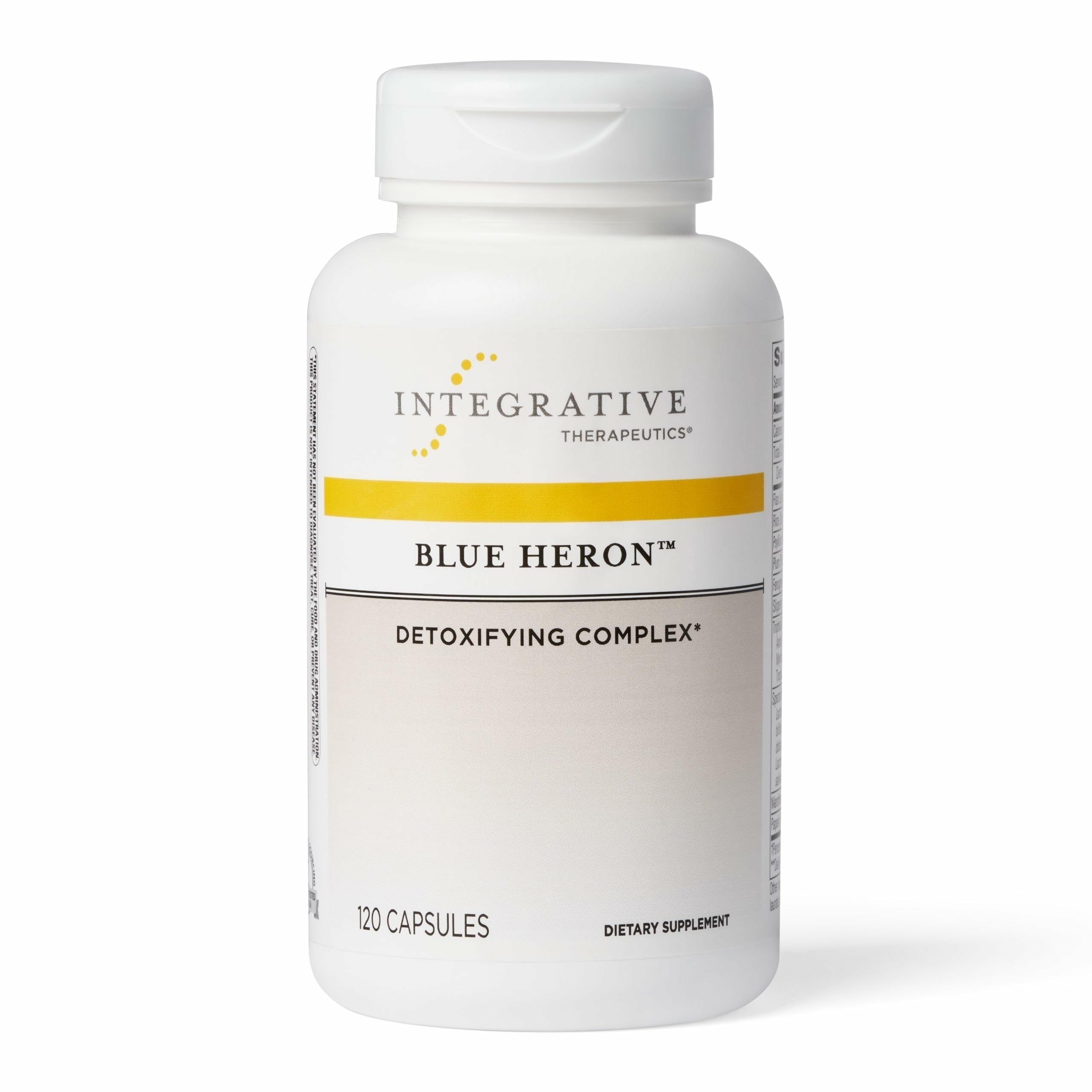 Integrative Therapeutics Blue Heron bottle shows capsules for daily digestive support