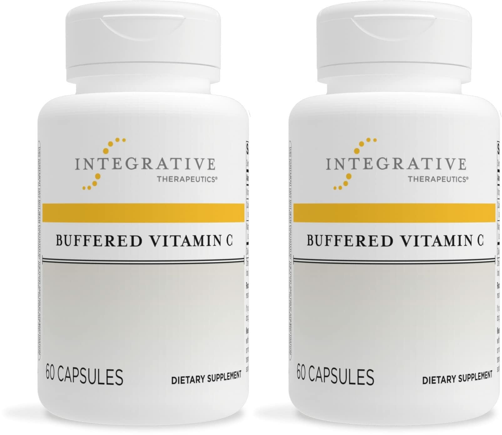 Front view of Integrative Therapeutics Buffered Vitamin C 60 Capsules (2 Pack) bottle