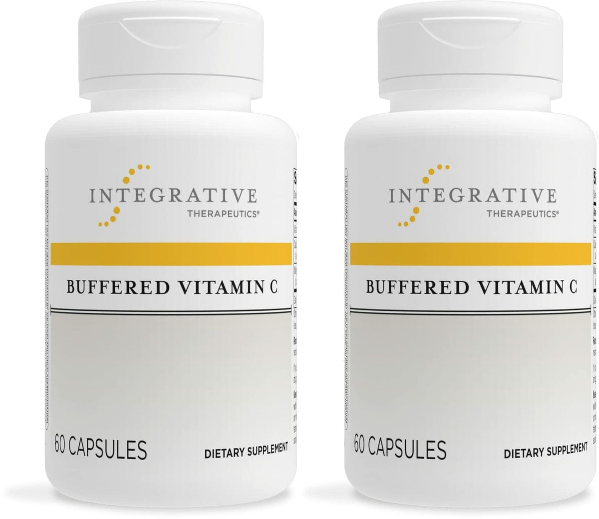 Front view of Integrative Therapeutics Buffered Vitamin C 60 Capsules (2 Pack) bottle