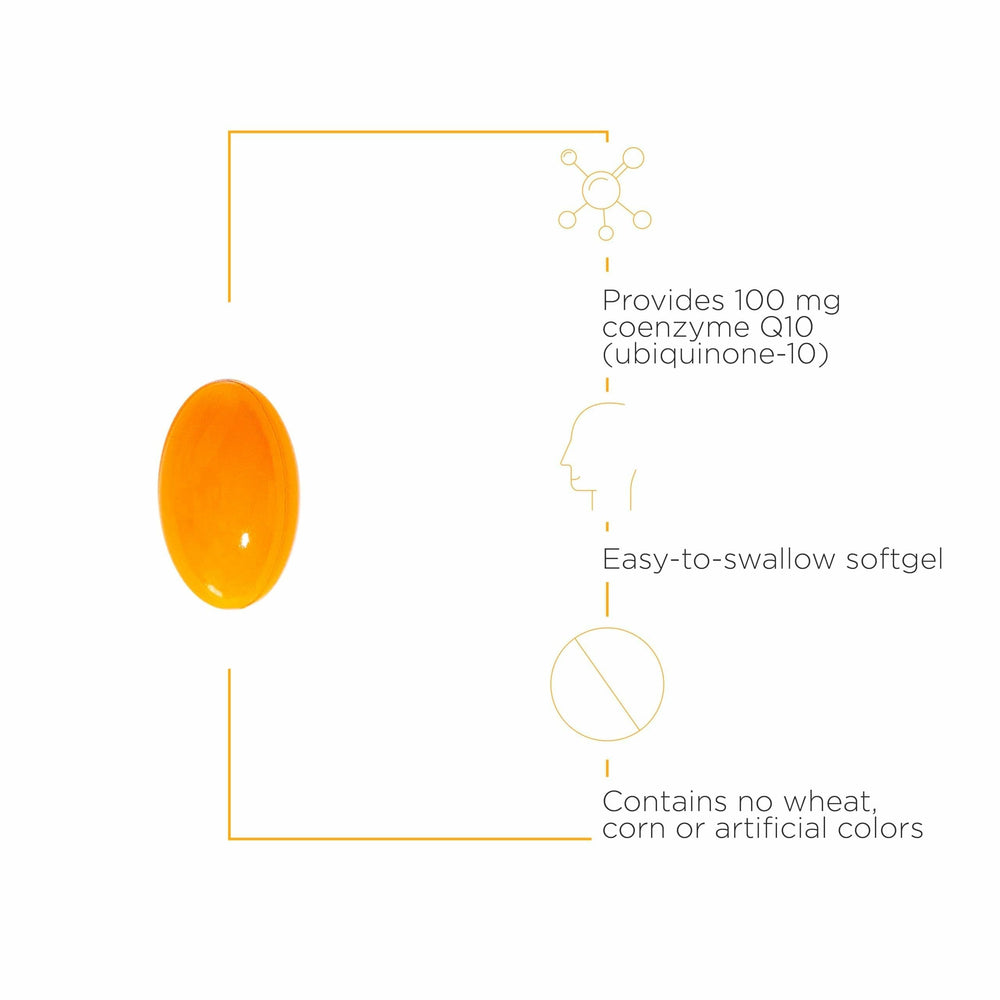 Close-up label of Integrative Therapeutics CoQ10 100 mg softgels