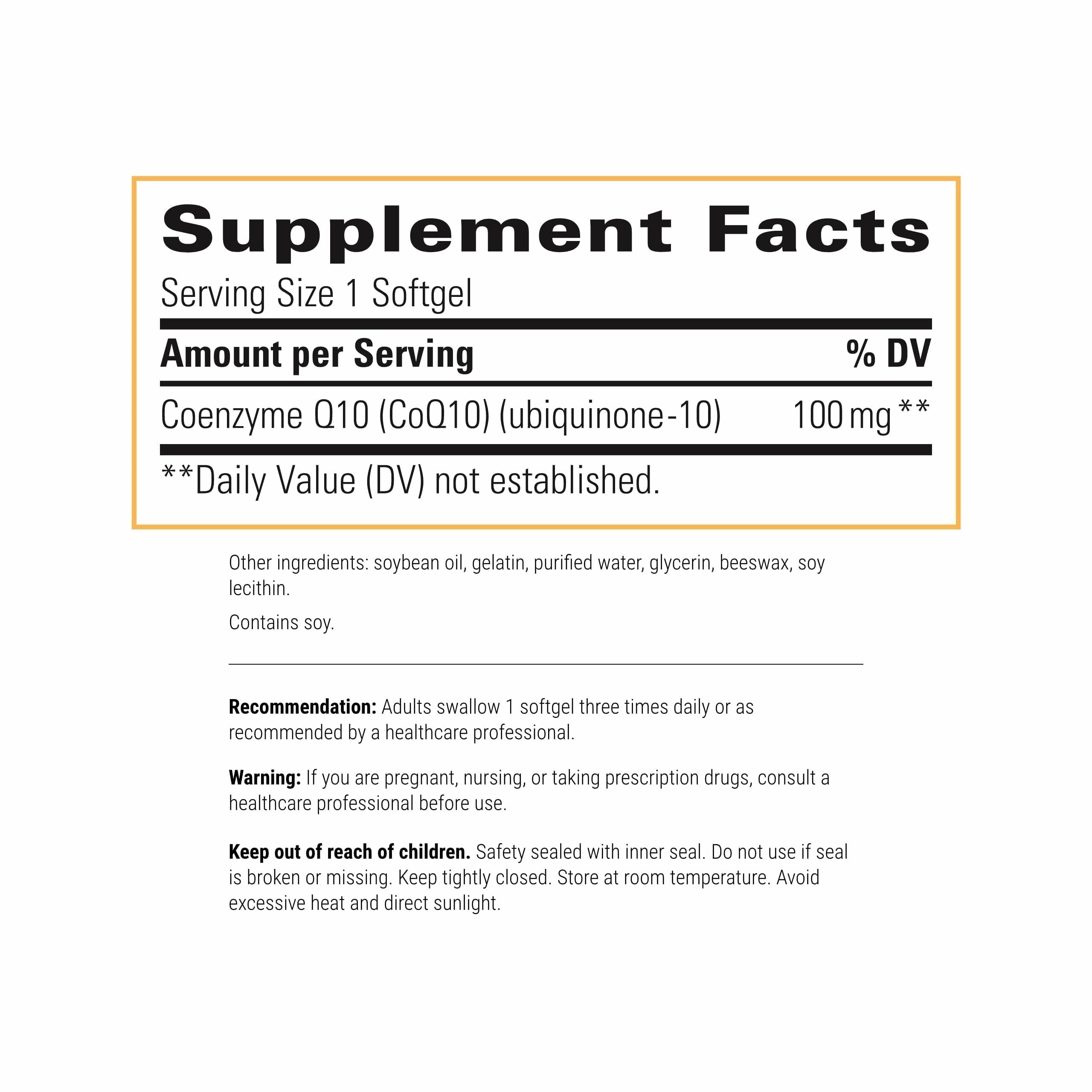 Packshot showing bottle and box of Integrative Therapeutics CoQ10 100 mg softgels