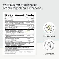 Close-up of the EHB label showing vitamins A, C, B6 and zinc
