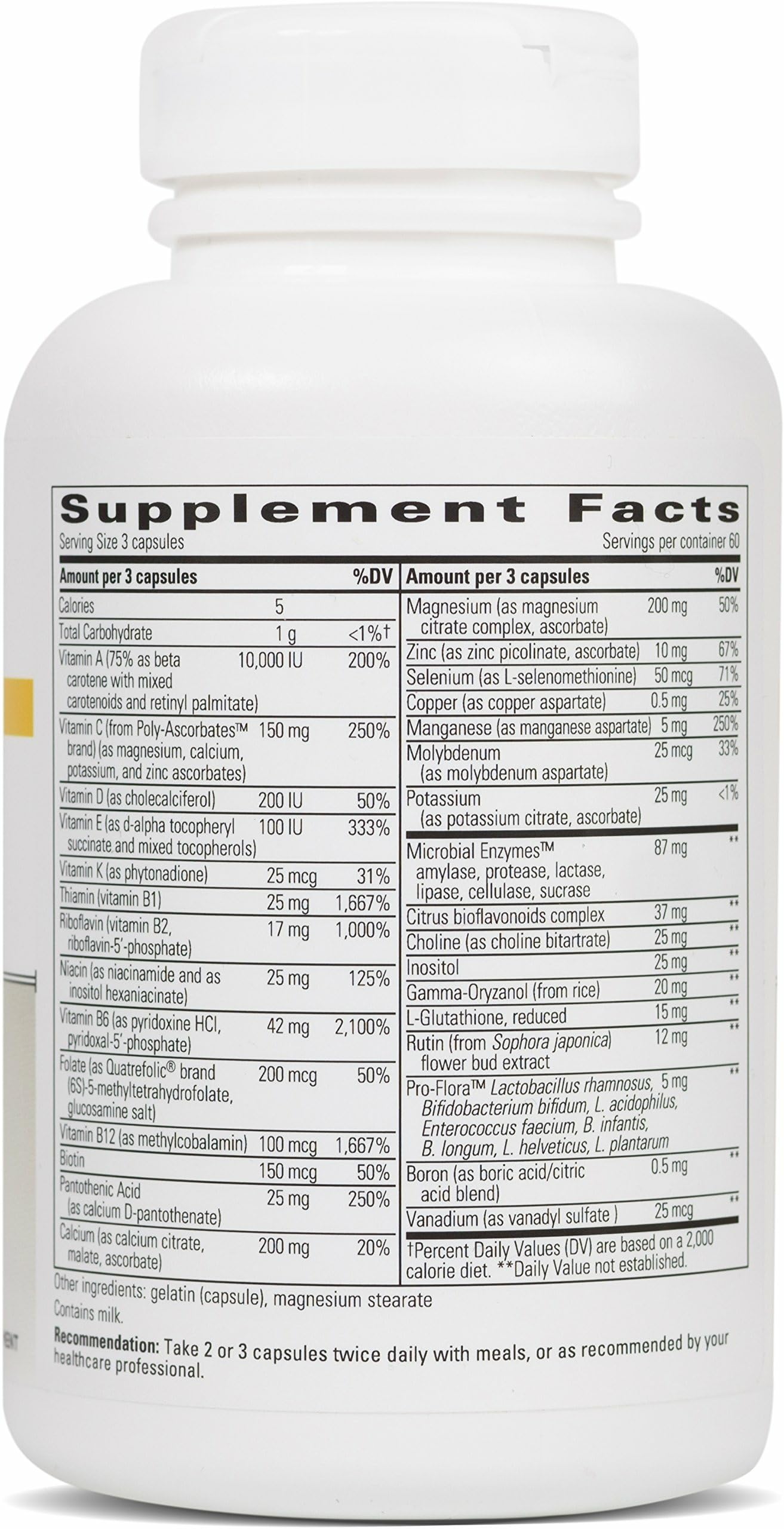 NutriVitamin Enzyme Complex capsules closeup; compact daily nutrient intake