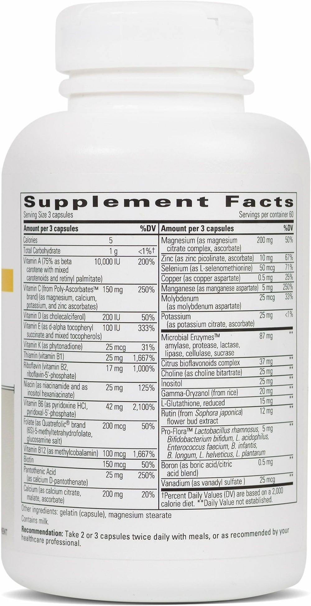 NutriVitamin Enzyme Complex capsules closeup; compact daily nutrient intake