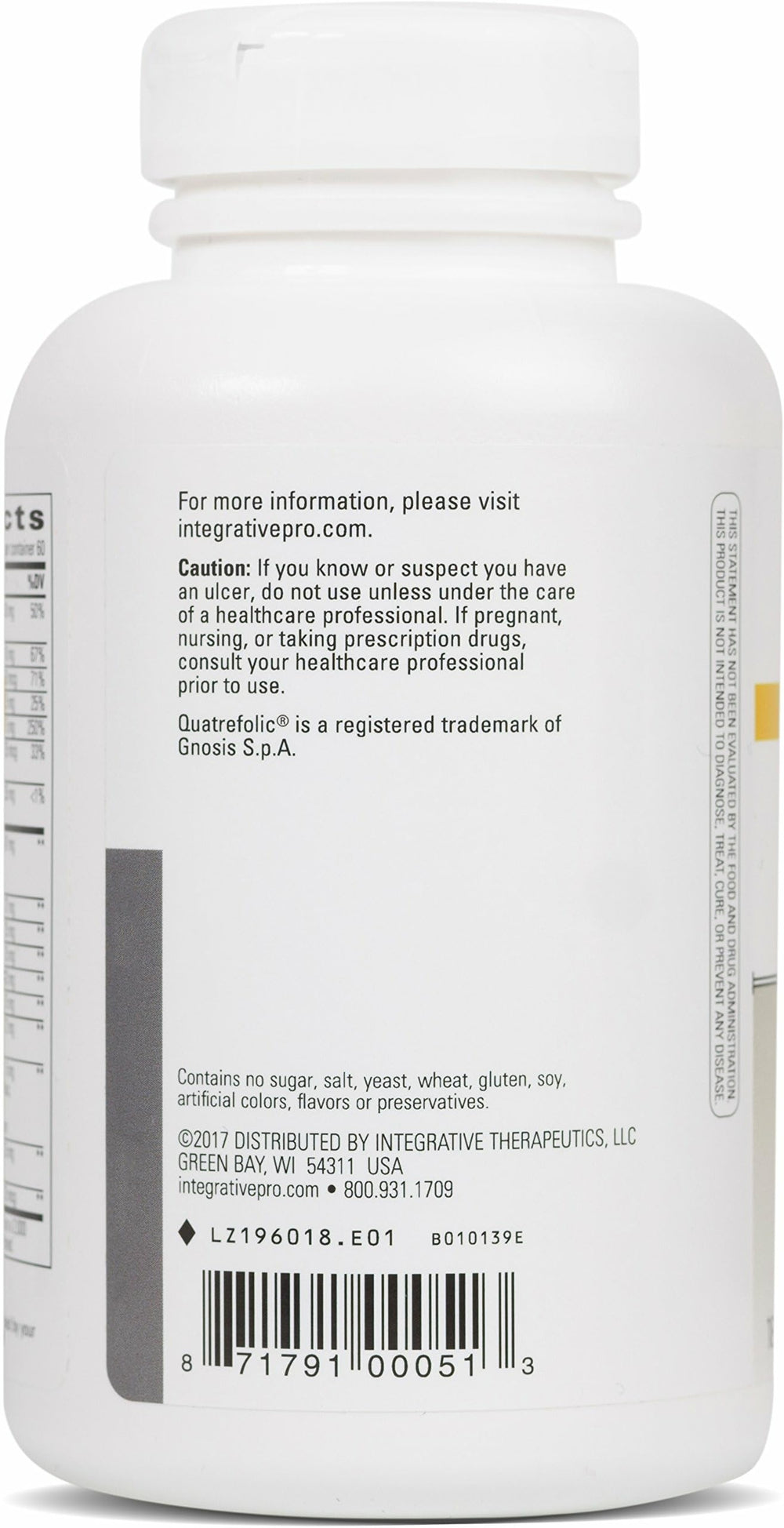 NutriVitamin Enzyme Complex label closeup; dairy-free formulation and enzyme blend for digestive support