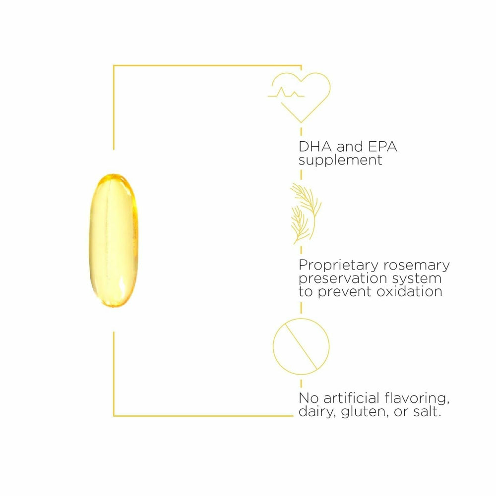 Sustainably sourced omega-3 fish oil ingredients illustration