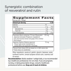 Close-up of Resveratrol Ultra HP label