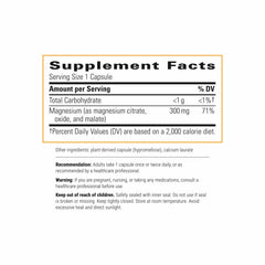 Close-up of Tri-Magnesium bottle label