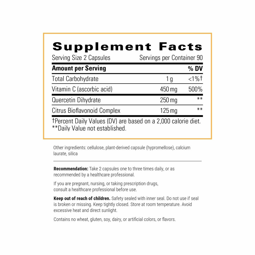 Capsules of Vitamin C with Quercetin
