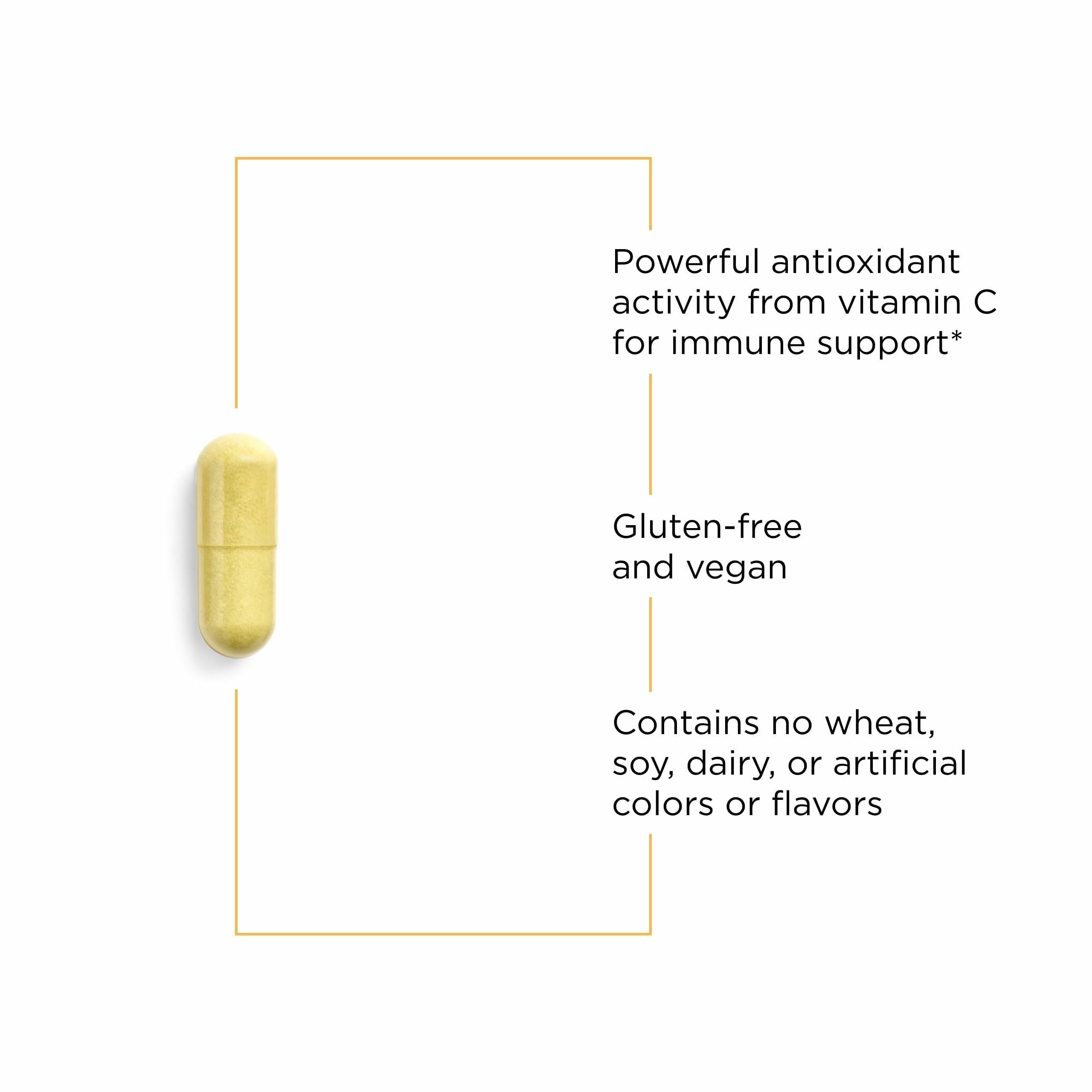 Box packaging of Integrative Therapeutics Vitamin C with Quercetin