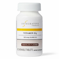 Front bottle of Integrative Therapeutics Vitamin D3 125 mcg chocolate chewables