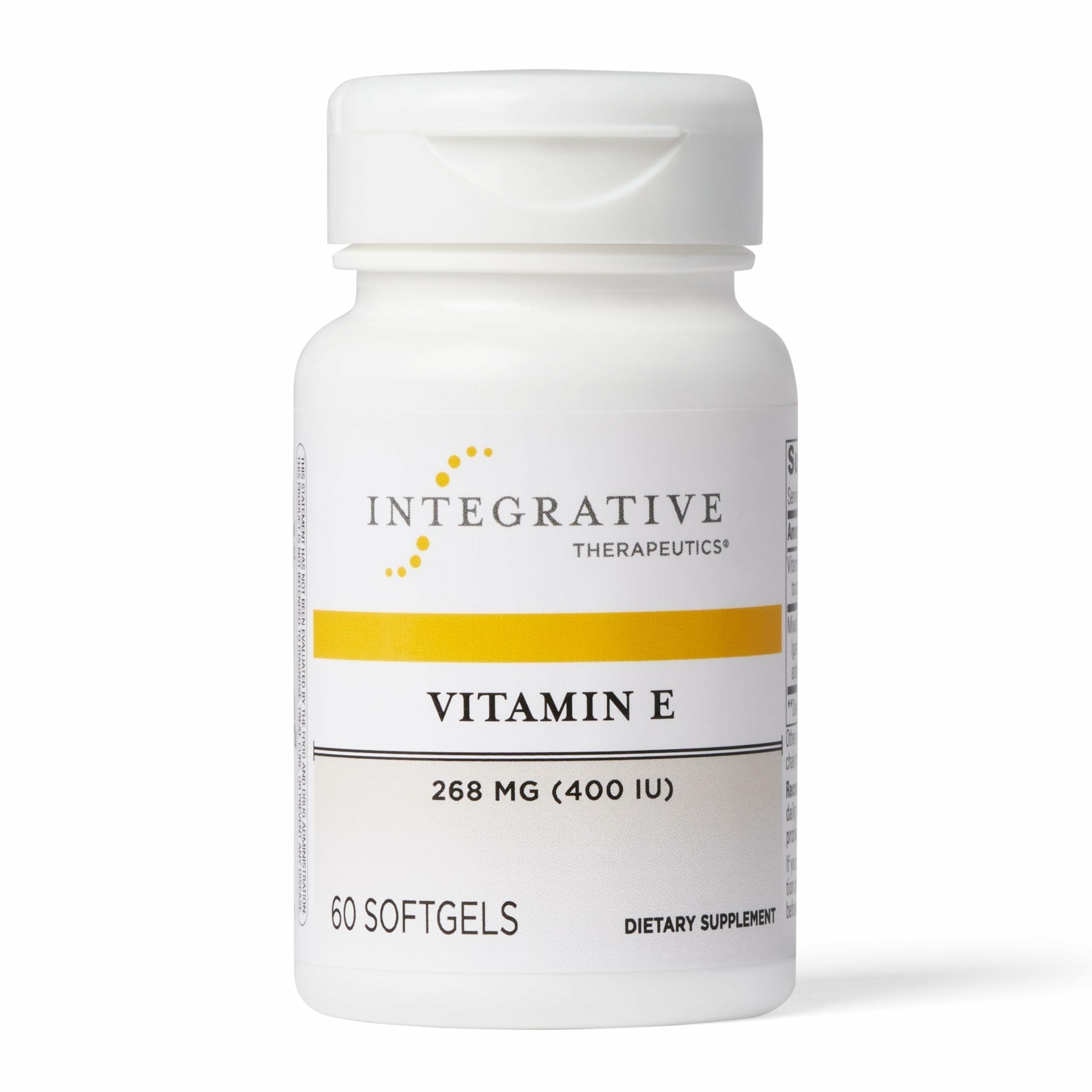 Integrative Therapeutics Vitamin E 60 softgels bottle front view