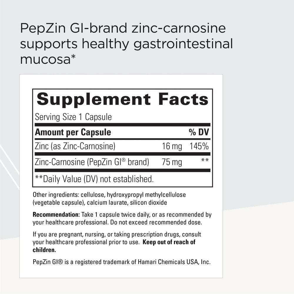 Close-up of PepZinGI zinc-carnosine complex