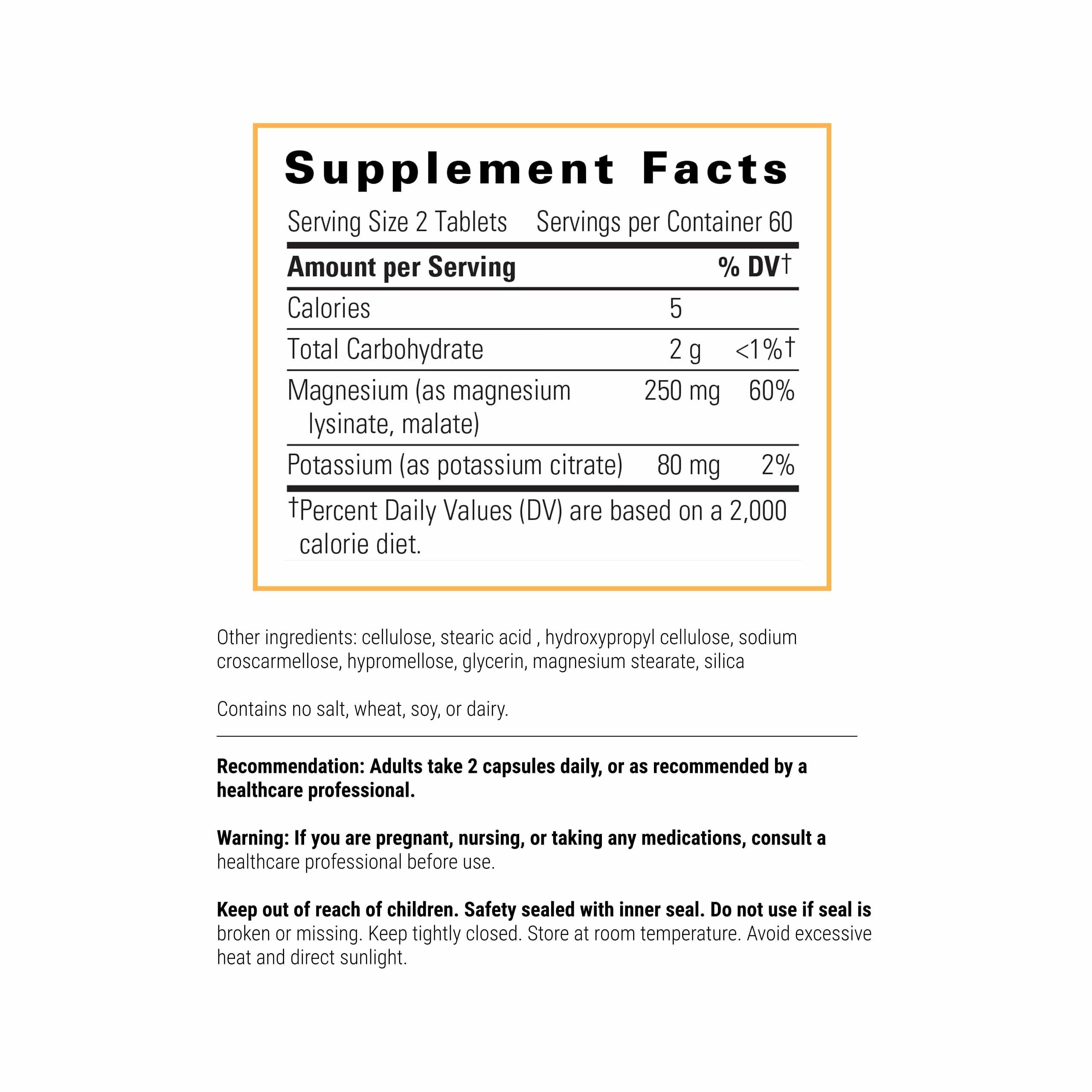 UBQH 100 mg bottle - back label details